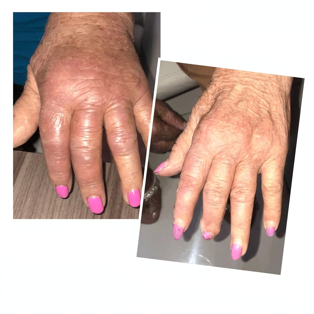 Antes e depois — Artrite e reumatismo nas mãos